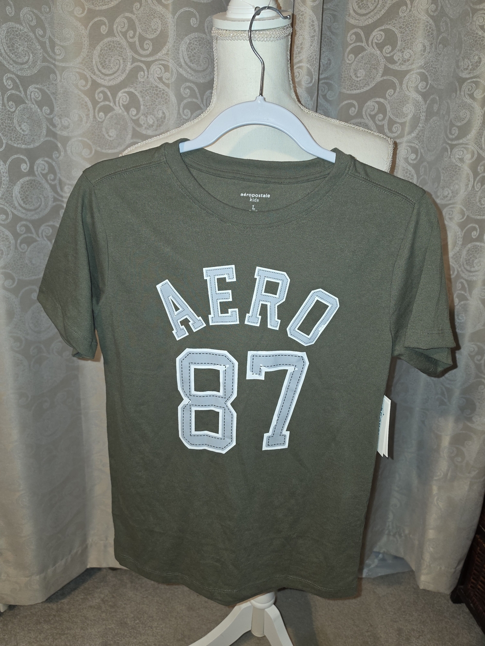 Aeropostale Olive 'AERO 87' Short Sleeve Tee